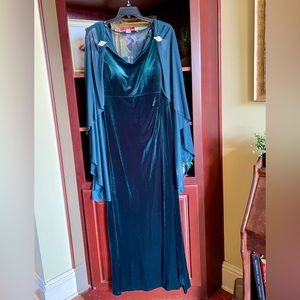 Emerald green evening gown